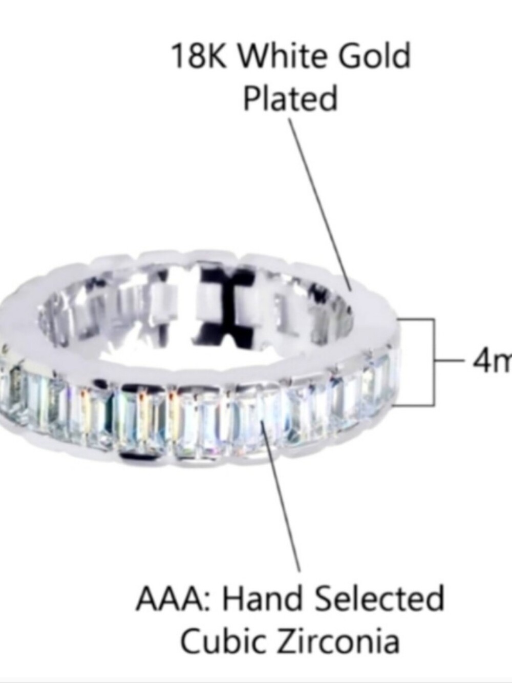 NWT Bella Luce (JTV) 18k white gold plated CZ Emerald Cut Ring💍